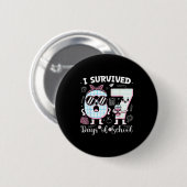 Badge Rond 5 Cm I Survived 67 Days Of School Teacher Student Leopa (Devant & derrière)