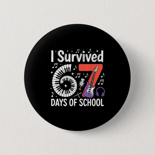 Badge Rond 5 Cm I Survived 67 Days Of School - Teachers Students M (Devant)