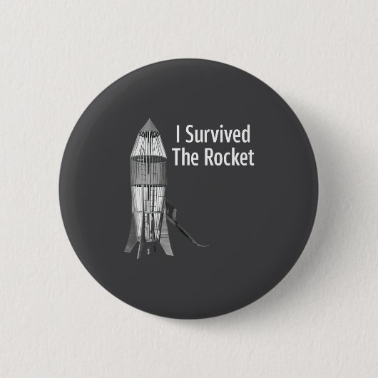 Badge Rond 5 Cm I Survived The Rocket Funny Apparel  (Devant)
