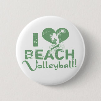 Badge Rond 5 Cm I volleyball de plage de coeur