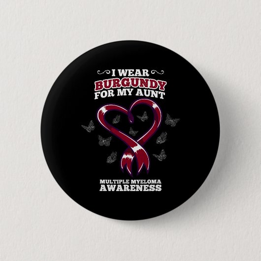 Badge Rond 5 Cm I Wear Burgundy Aunt Multiple Myeloma Aware Bl (Devant)