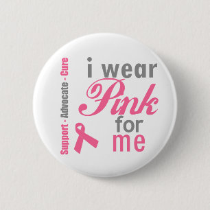 Badge Rond 5 Cm I Wear Pink For me