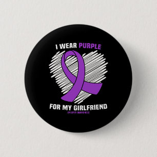 Badge Rond 5 Cm I Wear Purple For My Girlfriend Epilepsy Aware
