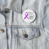 Badge Rond 5 Cm I Wear Purple For My Wife Alzheimer Awareness (En situation)