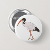 Badge Rond 5 Cm Ibis Bin Chicken Bird (Devant & derrière)