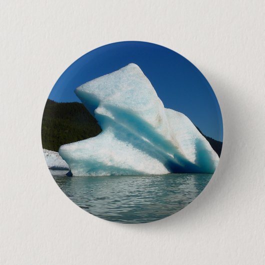 Badge Rond 5 Cm Iceberg sur le lac Mendenhall en Alaska (Devant)