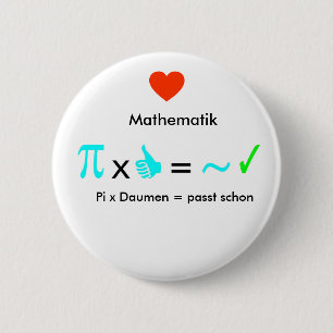 Badge Rond 5 Cm Ich liebe Mathematik