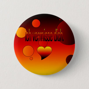 Badge Rond 5 Cm Ich Vermisse Dich ! Le drapeau allemand colore