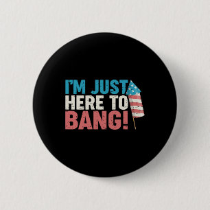 Badge Rond 5 Cm Ici À Bang Chemise 4 juillet Feu De Travail Patrio