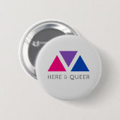 Badge Rond 5 Cm Ici et (fierté bisexuelle) (Devant & derrière)