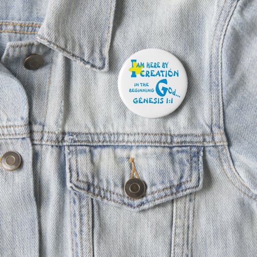Badge Rond 5 Cm Ici Par Création Image Eng (En situation)