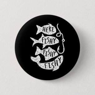 Badge Rond 5 Cm Ici Poisson Poissons Drôle Cadeau Pour Les Amateur