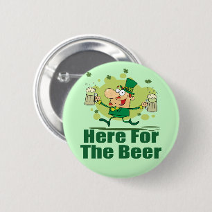 Badge Rond 5 Cm Ici pour le lutin de bière