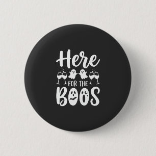 Badge Rond 5 Cm Ici pour les huées Création de fantôme d'Halloween