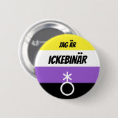 Badge Rond 5 Cm Ickebinär symbole knapp (Devant & derrière)