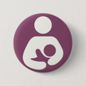 Badge Rond 5 Cm Icône Allaitement - Mauve (Devant)