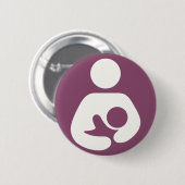 Badge Rond 5 Cm Icône Allaitement - Mauve (Devant & derrière)