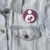 Badge Rond 5 Cm Icône Allaitement - Mauve (En situation)