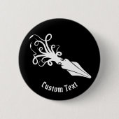 Badge Rond 5 Cm Icône de calmar blanc (Devant)