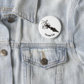 Badge Rond 5 Cm Icône de calmar noir (En situation)