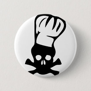 Badge Rond 5 Cm icône de cuisinier de tête