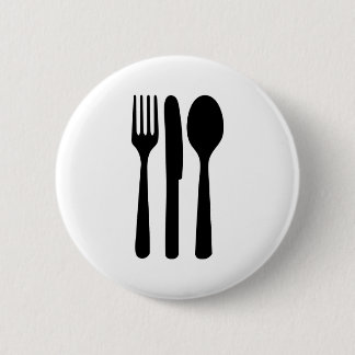 Badge Rond 5 Cm icône de la cuillère à fourche