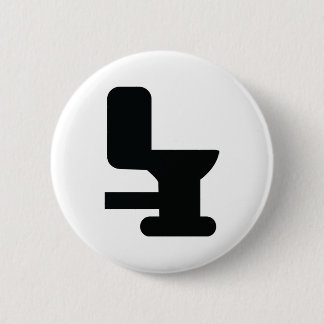 Badge Rond 5 Cm icône de la toilette noire