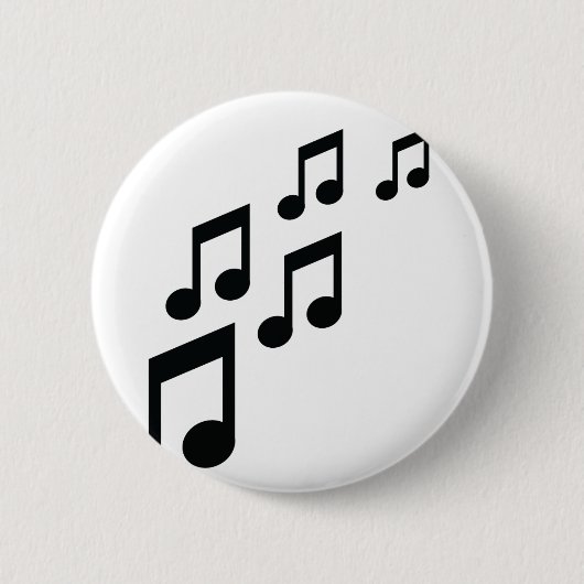 Badge Rond 5 Cm icône de notes de musique (Devant)