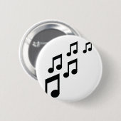 Badge Rond 5 Cm icône de notes de musique (Devant & derrière)