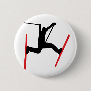 Badge Rond 5 Cm icône de saut de ski