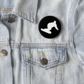 Badge Rond 5 Cm icône de snowboard (En situation)