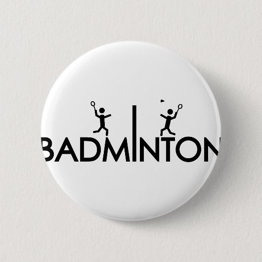 Badge Rond 5 Cm icône de texte badminton (Devant)