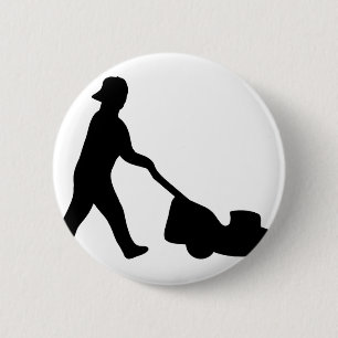 Badge Rond 5 Cm icône de tondeuse à gazon