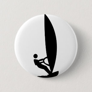 Badge Rond 5 Cm icône de windsurf
