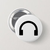 Badge Rond 5 Cm icône des écouteurs (Devant & derrière)