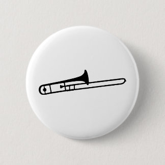 Badge Rond 5 Cm icône d'instrument trombone noir
