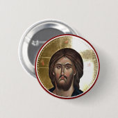 Badge Rond 5 Cm Icône du Christ Pantocrator (Devant & derrière)