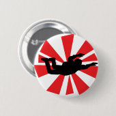 Badge Rond 5 Cm icône du parachutisme (Devant & derrière)