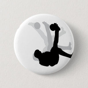 Badge Rond 5 Cm icône en forme de clic de vélo noir