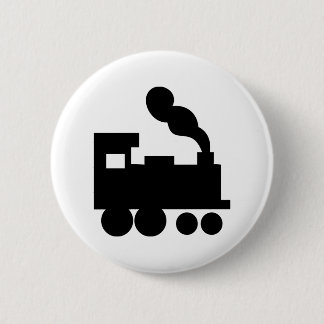 Badge Rond 5 Cm icône ferroviaire noire