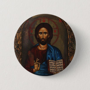 Badge Rond 5 Cm ICÔNE grecque le CHRIST