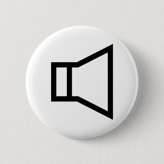 Badge Rond 5 Cm icône haut-parleur noir