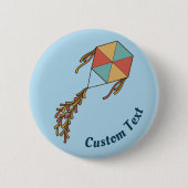 Badge Rond 5 Cm Icône Kite bleu clair (Devant)