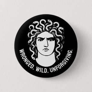Badge Rond 5 Cm Icône Medusa féministe