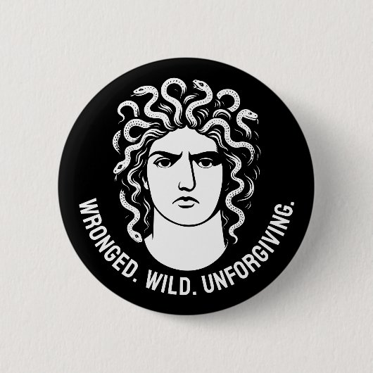 Badge Rond 5 Cm Icône Medusa féministe (Devant)