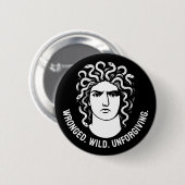 Badge Rond 5 Cm Icône Medusa féministe (Devant & derrière)