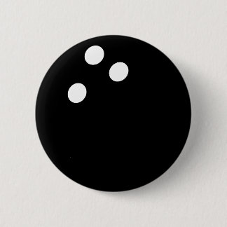 Badge Rond 5 Cm icône noire de la balle de bowling