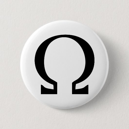 Badge Rond 5 Cm icône oméga noire (Devant)