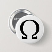 Badge Rond 5 Cm icône oméga noire (Devant & derrière)