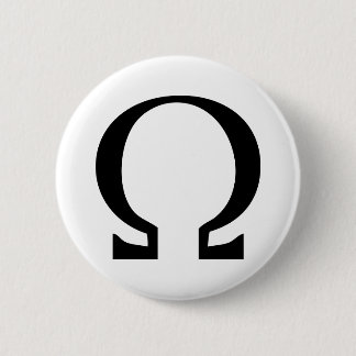 Badge Rond 5 Cm icône oméga noire